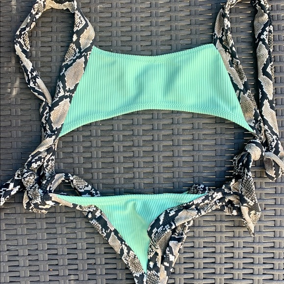 Indah Caper in Mint Python - Picture 2 of 8